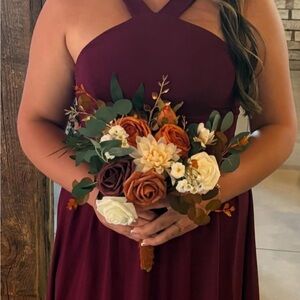 Maroon/Wine Bridesmaid Dress